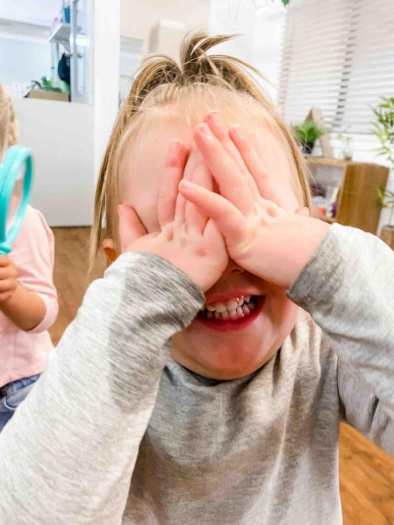 Little Scholars Child Hiding Face Shyness