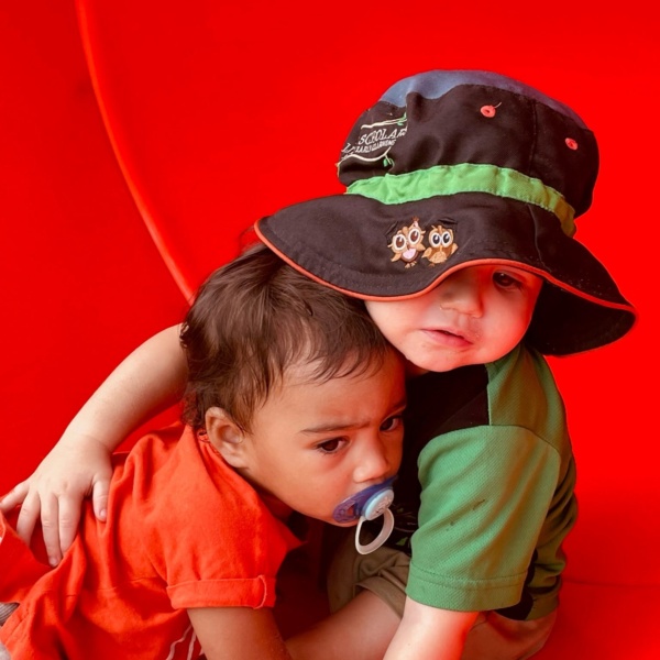 Little Scholar Kids Hugged Each Other