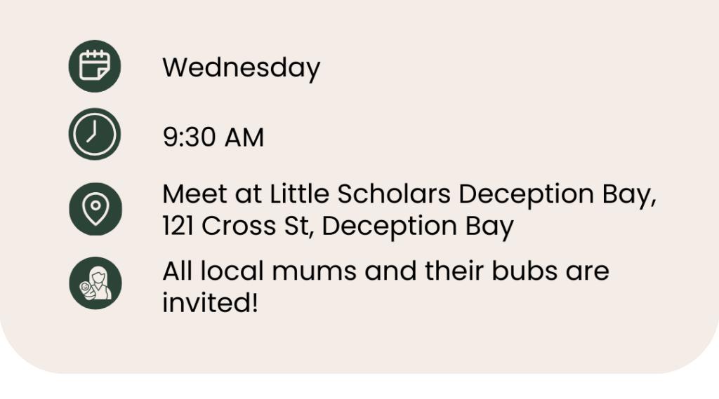 Deception Bay Pram Pals Information Card