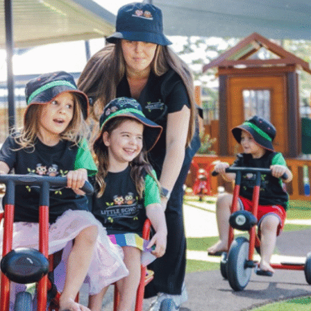 Little Scholar Kids Biking With Educator