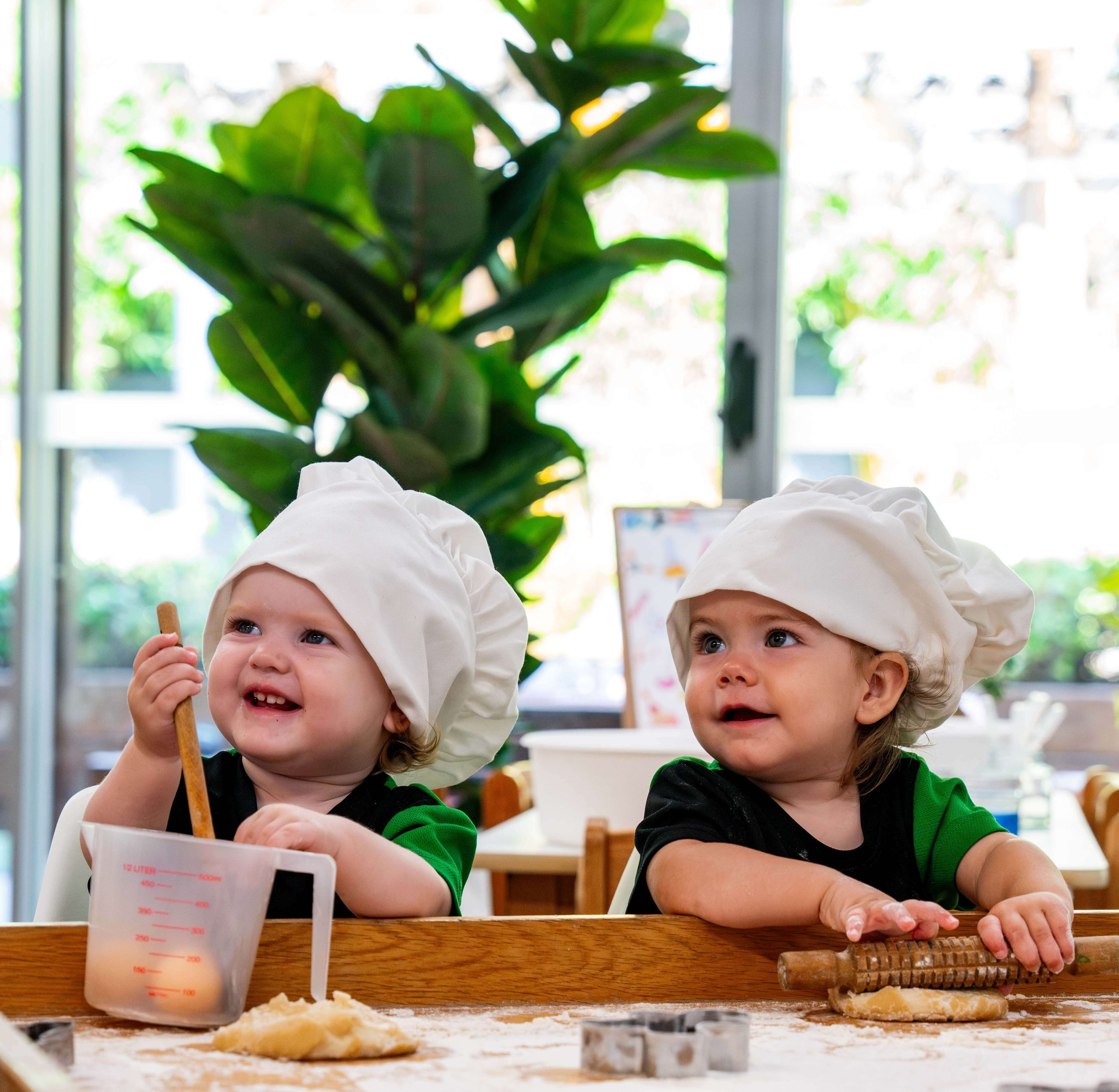 Little Scholars children wearing chef hat